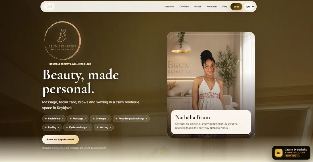 Brum Esthetics website preview