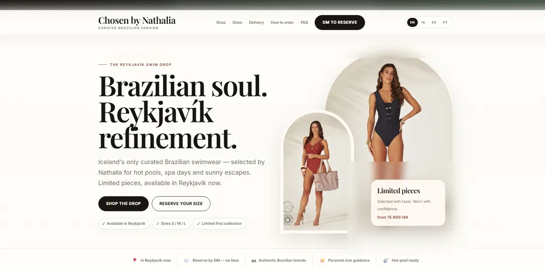 Chosen by Nathalia website preview