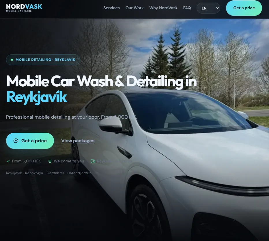 NordVask website preview